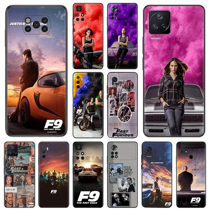 Matte Phone Case for Xiaomi Mi Poco F3 F4 F5 X3 NFC X4 X5 M3 M4 Pro GT M5 C40 C50 C51 M5S Fast Furious 9 Black Soft Cover