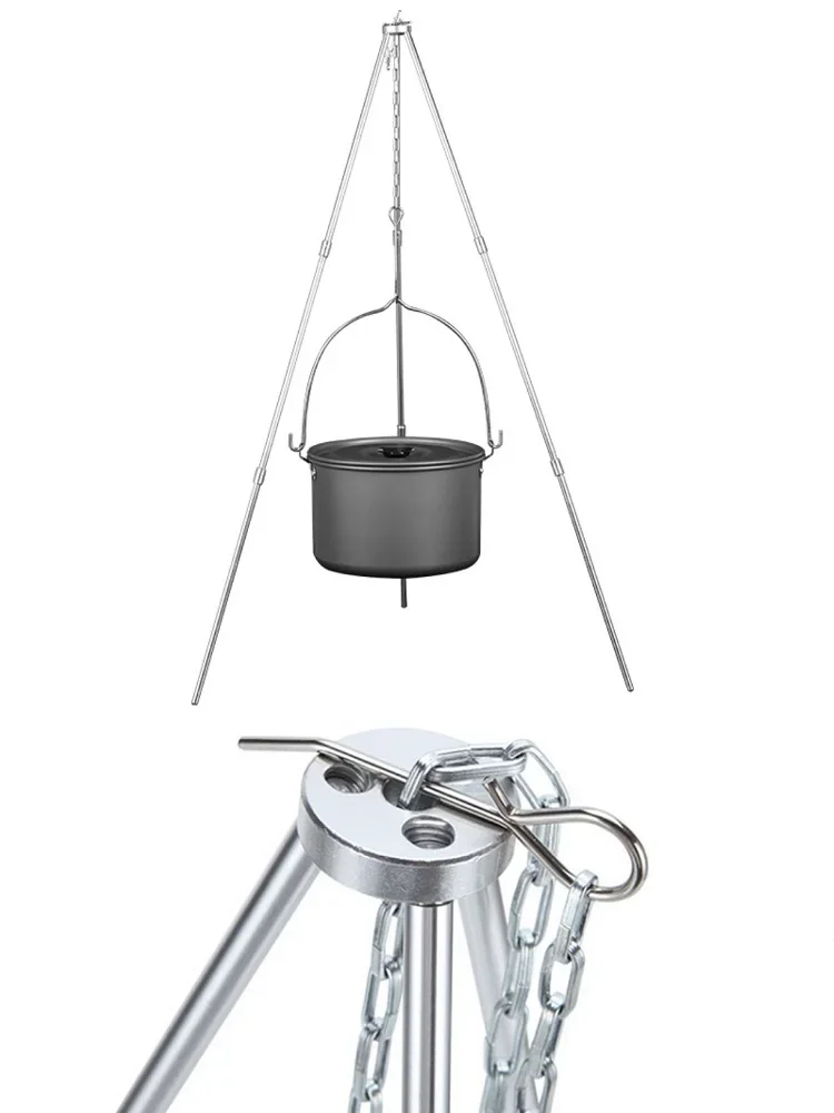 

Folding Camping Tripod For Fire Hanging Cooking Pot Triangle Holder Hanger Outdoor Stand Campfire Picnic Hiking Gear Accessories