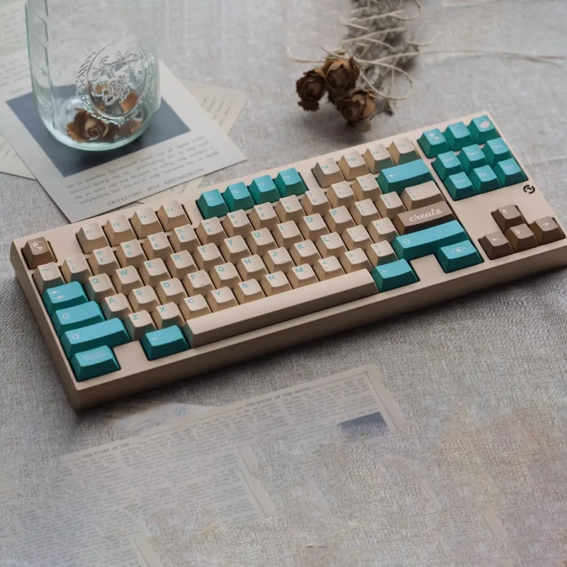 

GMK Earth Tones Keycap Set PBT Thermal Sublimation Cherry Profile Key Caps Gaming Keycaps for Mechanical Keyboard Accessories