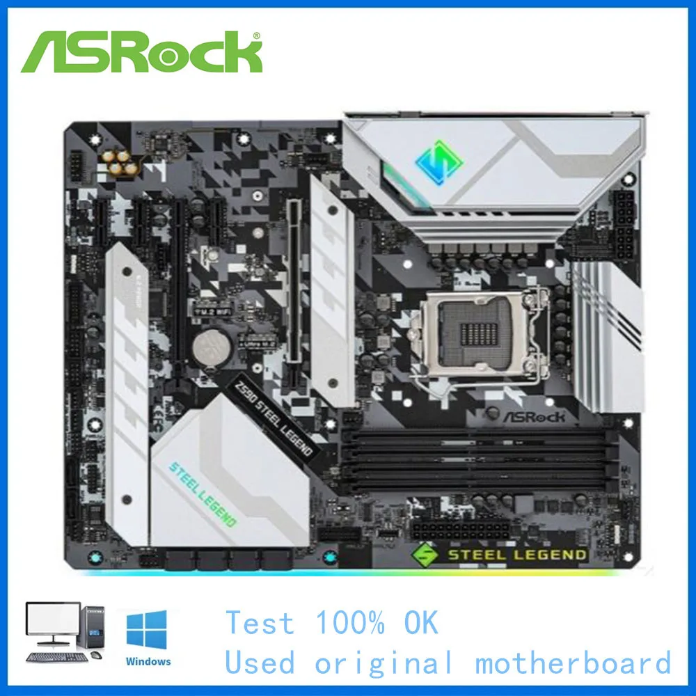 Z590 Used For ASRock Z590 Steel Legend Socket LGA1200 DDR4 Desktop Mainboard 11th 10th Gen Motherboard support 11900K 10700K