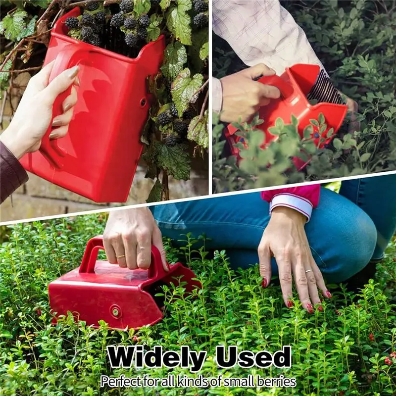 Berry Picker, Berry Pickers And Rakes With Metallic Comb And Ergonomic Handle For Easier Berry Picking, Blueberry Durable Red-Ne
