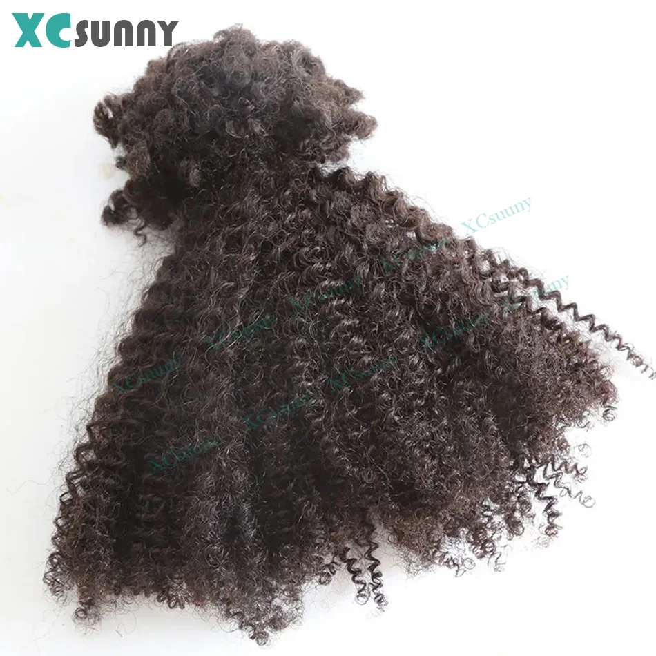 Bulk Human Hair For Twists Afro Kinky Curly Bulk Human Hair For Braiding / Locs Mini Twist Human Hair Braid Extensions