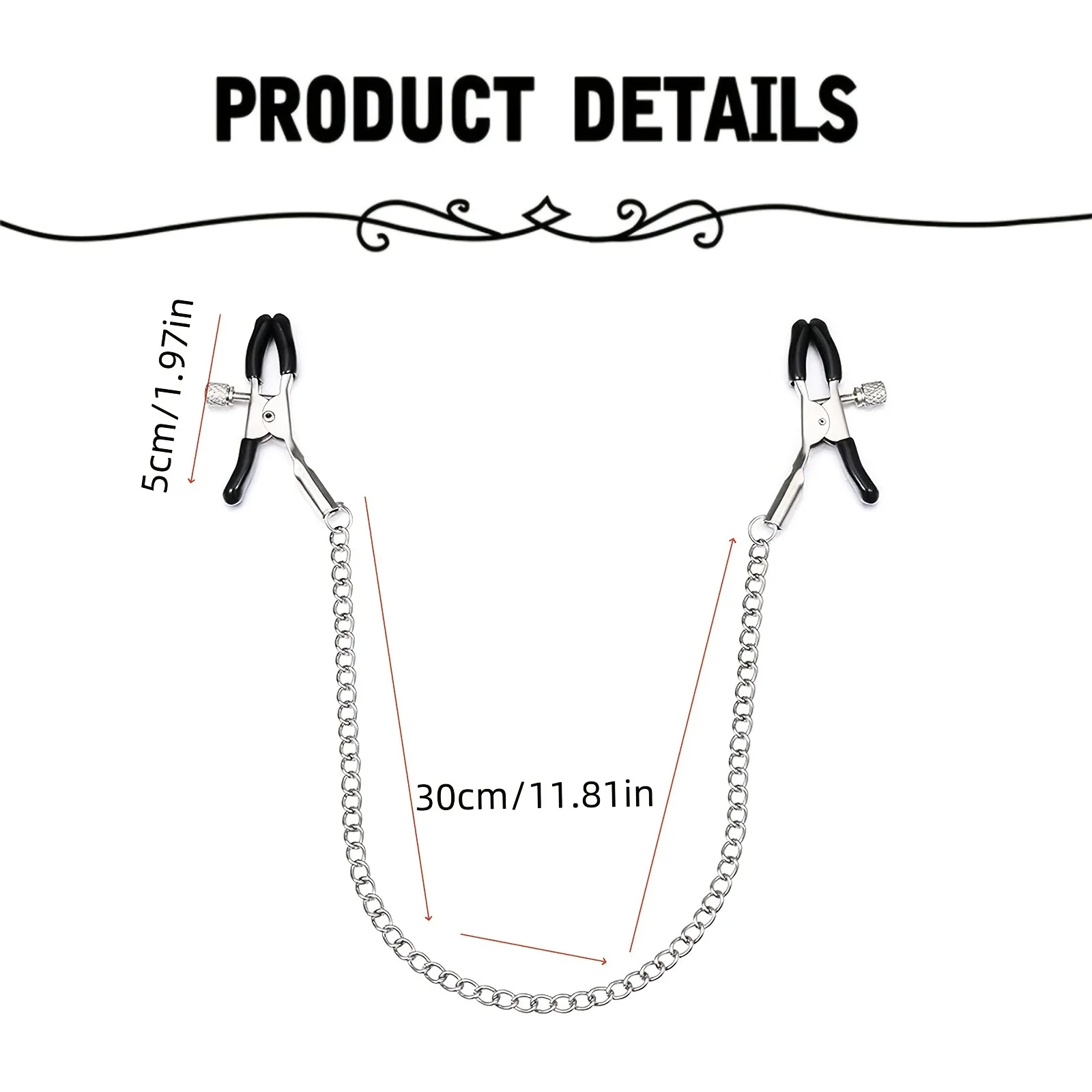 1/3pcs Adult Toys With Regular Nipple Clamps With Chains, Fake Nipple Rings Piercing, Bells For Nipple Training And Adult Fun