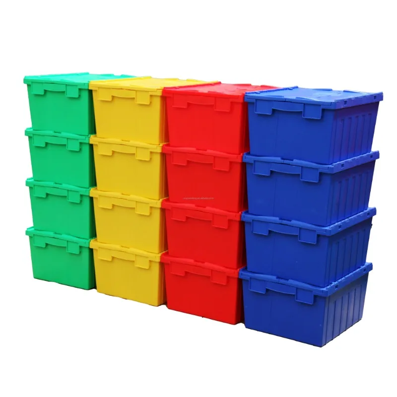 Heavy Industrial Tote Bag Box Storage Container Stackable Plastic Crate Logistics Distribution Mobile