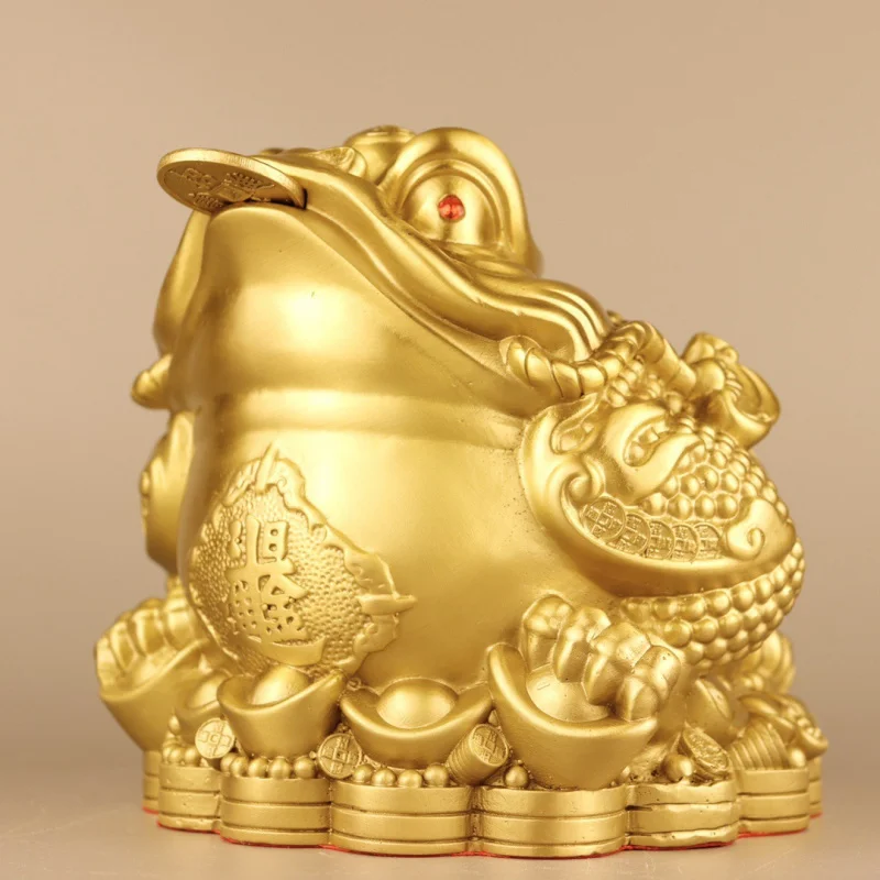 Bronze Golden Three-Legged Toad Shop Office Decoration Opening Gift Craft