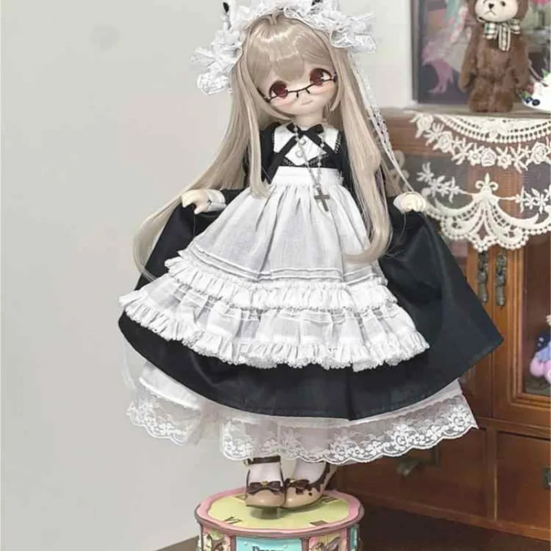 BJD doll clothes suitable for  1/4  size Maid cute clothes set doll accessories (7 points)
