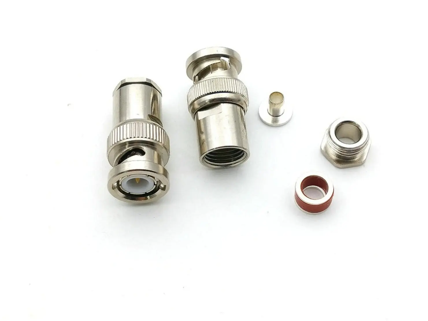 10pcs 50ohm BNC CONNECTOR COPPER BNC Clamp Plug adap[ter for RG 316 RG58 RG59 RG6 RG8 coaxial cable