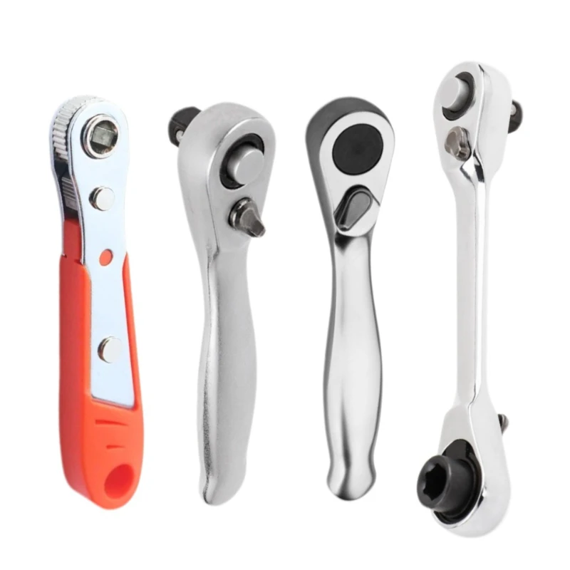 NOVO Mini Chave de Catraca de Soquete Rápido de 1/4 de Polegada com Ponta Dupla e Haste para Bits de Chave de Fenda, Inclui 1 Chave de Catraca com Cabo