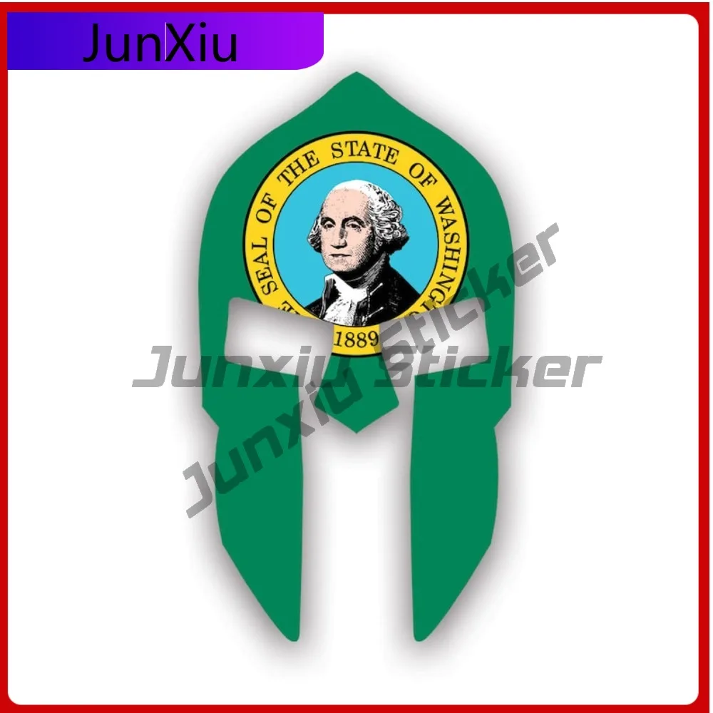 

Washington Flag Spartan Helmet Sticker Waterproof Funny Window Waterproof Vinyl Decal For Car Bumpers Decor Outdoor Protection