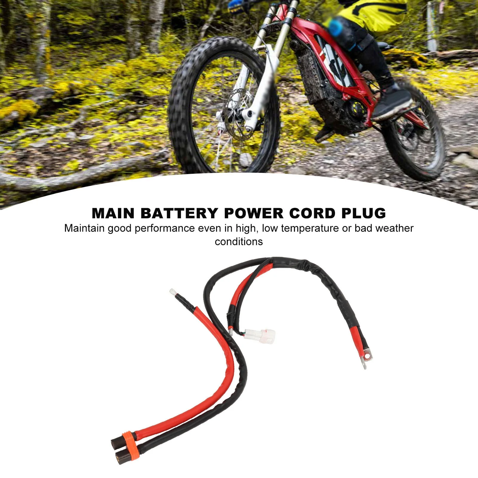 

Main Battery Power Cord Efficient Direct Replace Easy Install Main Power Connection Line for Motorcycle Light Bee
