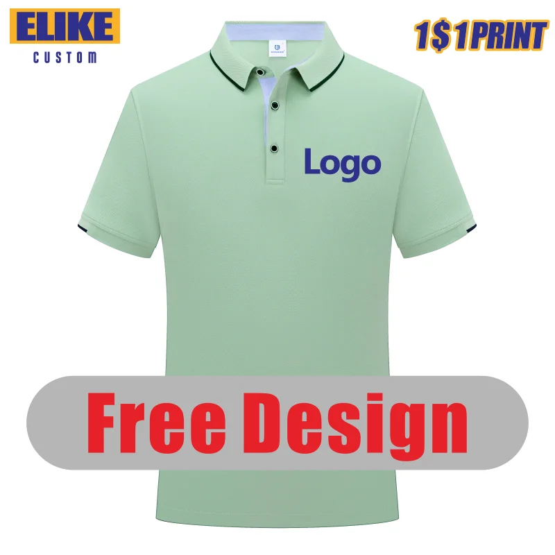 ELIKE 12 Colors New Fashion Custom Polo Shirt Logo Print Personal Design Brand Embroidery Tops Summer Men Women Clothing S-6XL