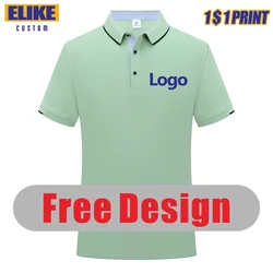 ELIKE-Polo personalizado para hombre y mujer, camiseta con logotipo impreso, diseño Personal, bordado, Tops, ropa de verano, 12 colores, S-6XL