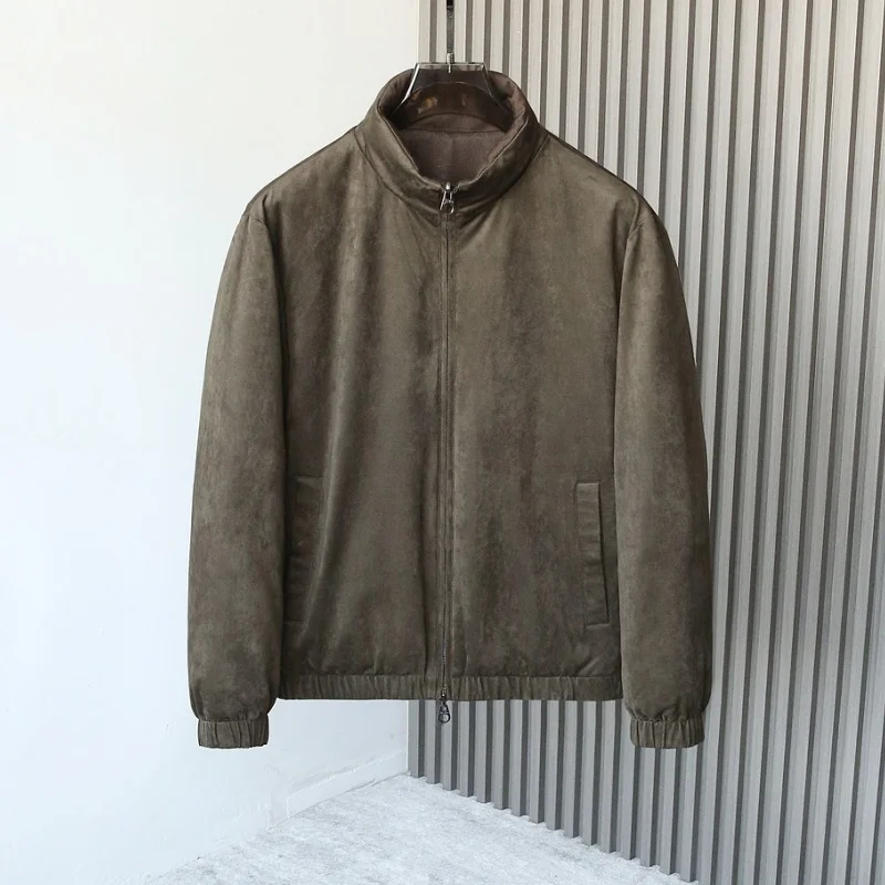 خريف/شتاء نمط جديد كلاسيكي رجال الأعمال عادية قطعتين النمط الإيطالي موضة الجلود والبوليستر النسيج #5