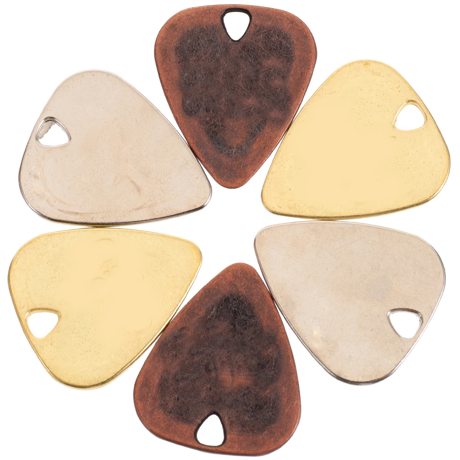 

6pcs Lightweight Guitar Alloy Finger Picks Electric Acoustic Bass Ukulele Durable Zinc Metal Plectrums Practicing Performance