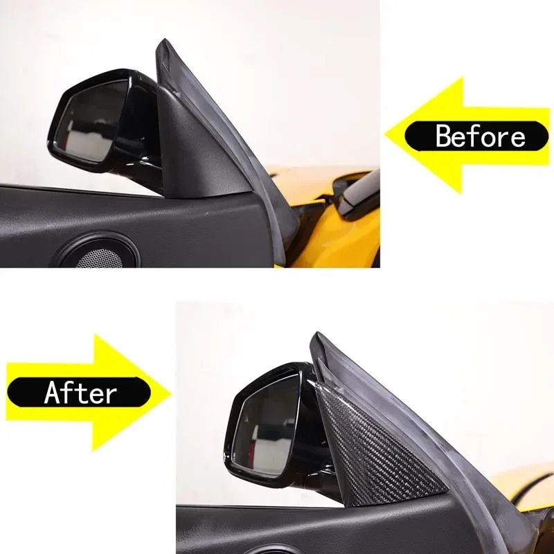 For 2019-2025 Toyota GR Supra MK5 A90 True Carbon Fiber Car Styling Car Door A-pillar Speaker Cover Sticker Interior Accessories