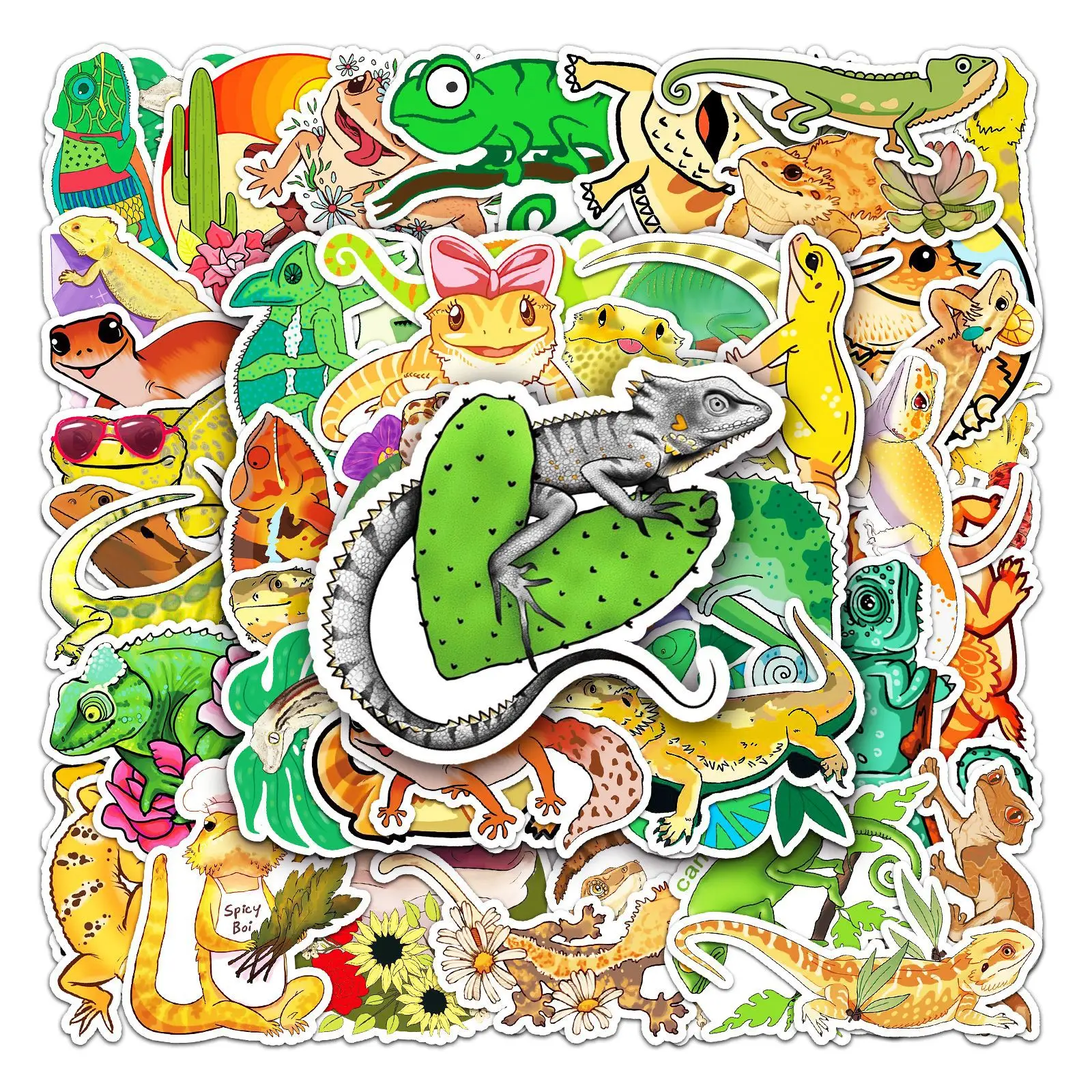 

10/30/50pcs Lizard Animal Creative Cartoon Stickers Cute Scrapbook Laptop Kids Toys Diy Helmet Skateboard Phone Decal Stickers