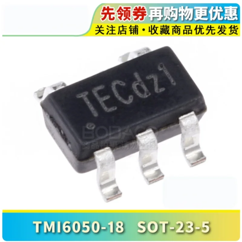 100PCS TMI6050-18 SOT23-5 Fixed Low Dropout LDO Regulator 1.8V 600mA 2.5V-5.5V High PSRR Power Management IC Electronic