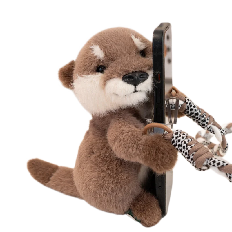 

1Pc 18cm Kawaii Sloth Raccoon Panda Plush Toys Lovely Animal Phone Clip Dolls Crossbody Phone Holder Creative Decoration Gift