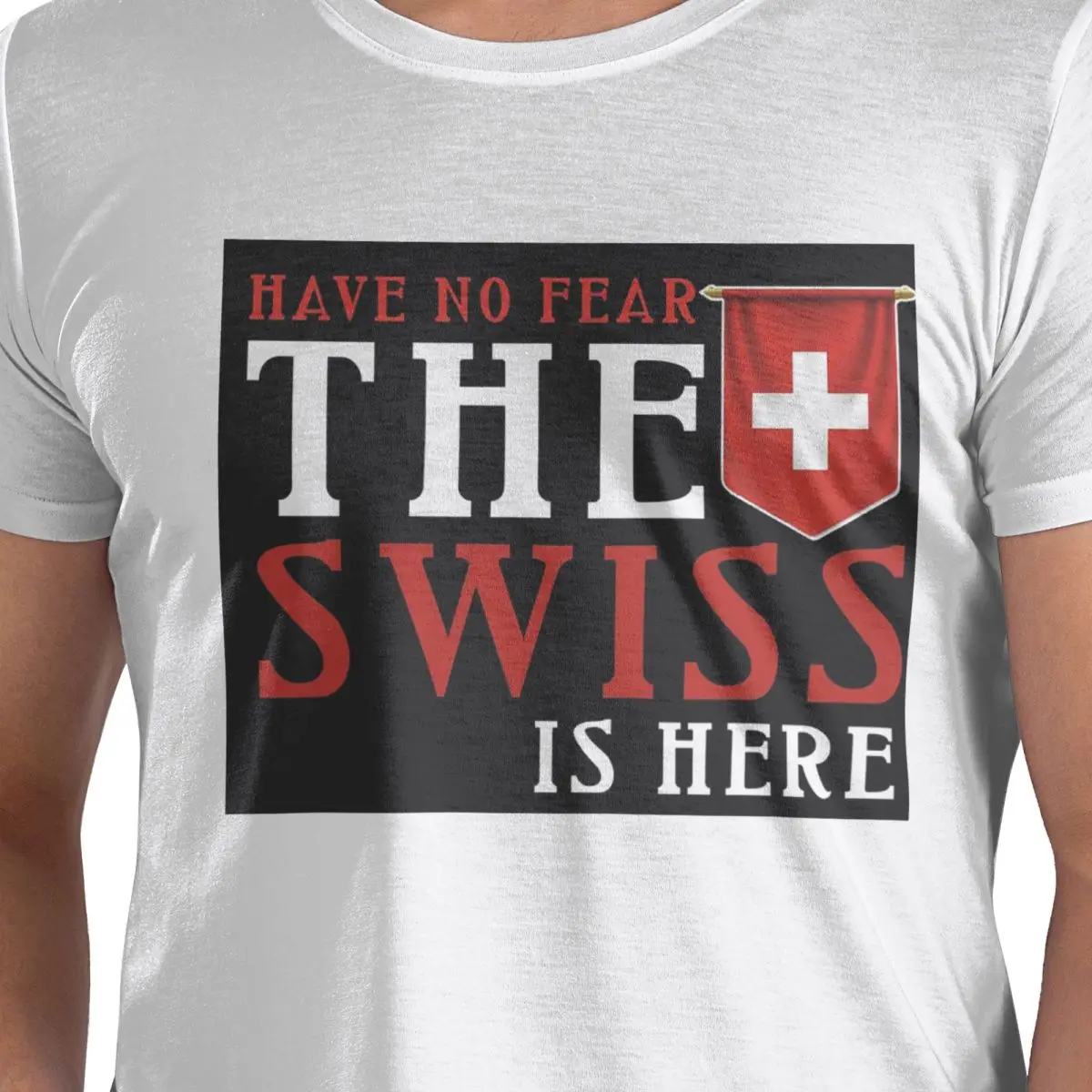 

Swiss Switzerland Flag 100% Cotton T-Shirt Men's Classic T Shirts Men Crew Neck Short Sleeve S-6XL