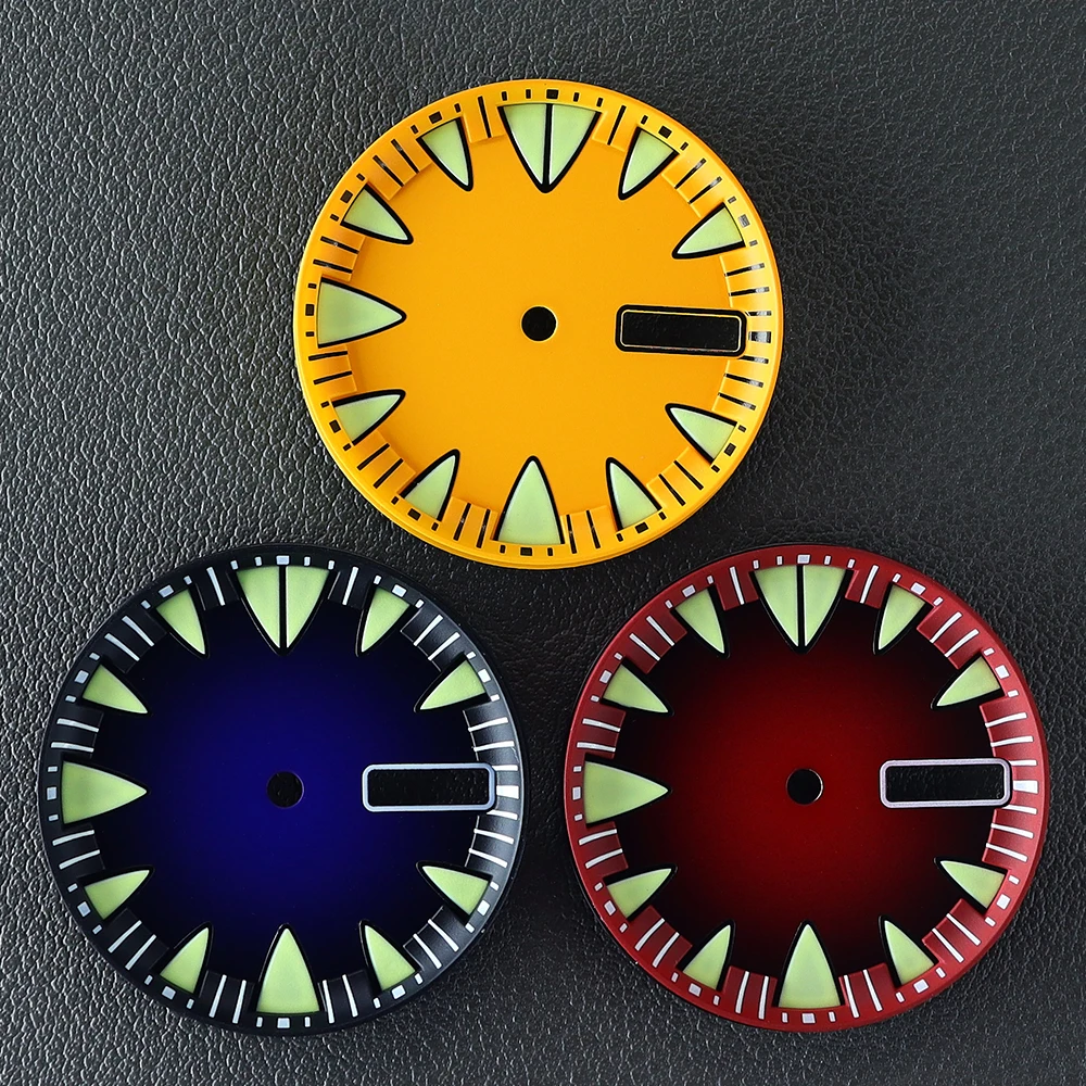 NH36 29mm Dial Face Monster Tooth Style Design Green Luminous for NH36A 4R36 Movement Watch Modification Accessories parts DIY