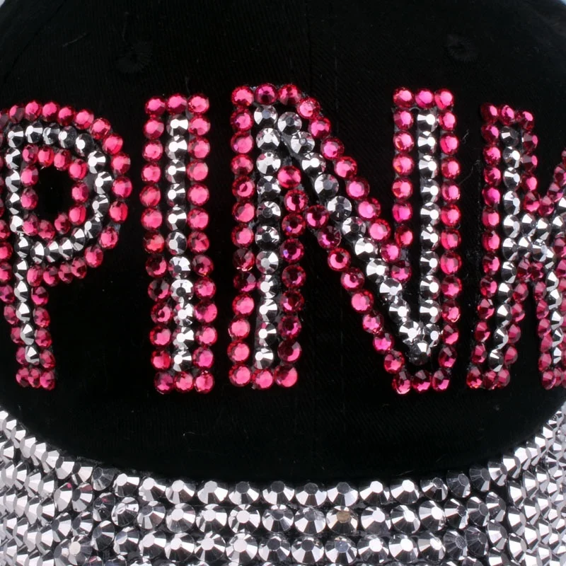 Y2kslupink letter diamond studded point diamond cowboy duck hat sun visor sun hat children