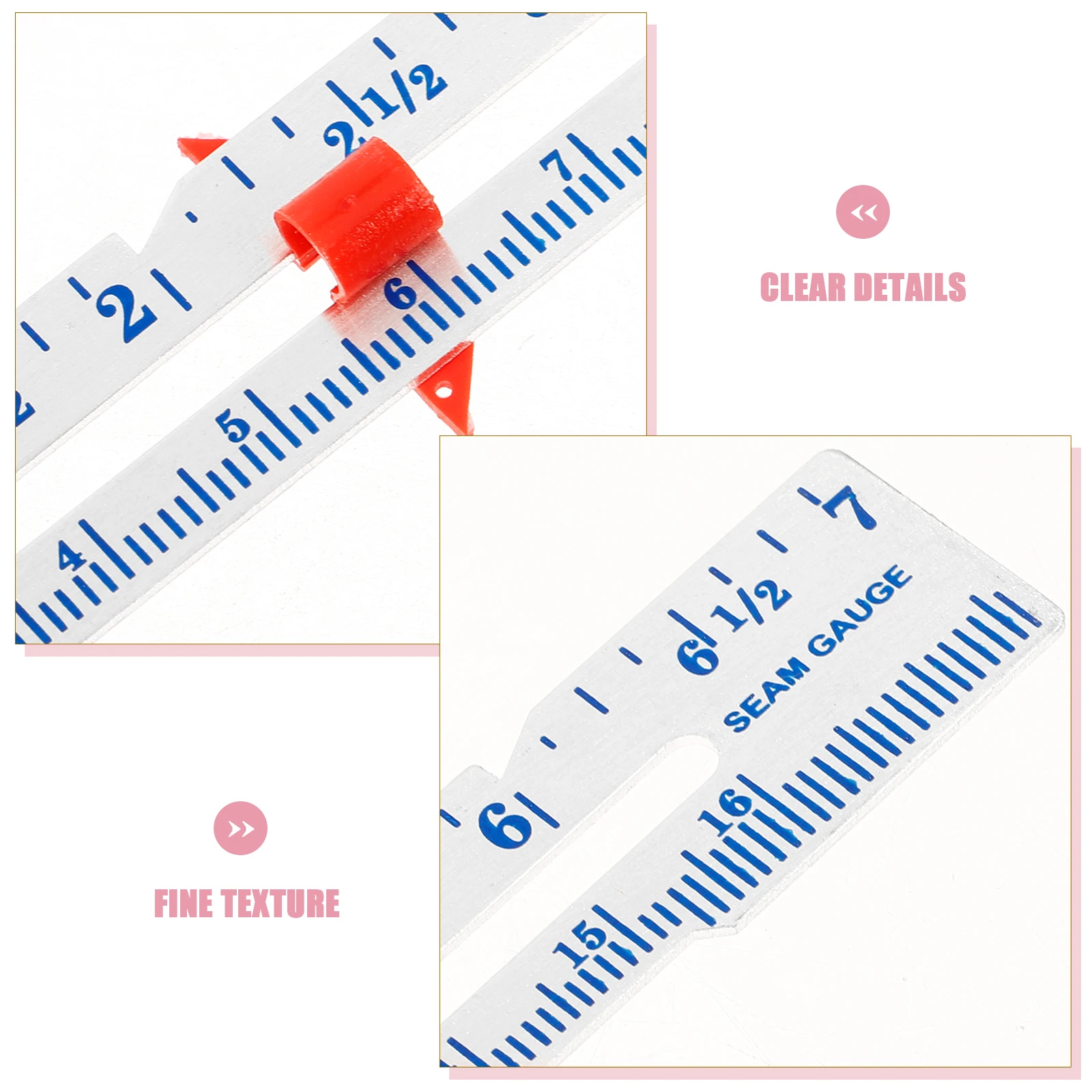 

DIY Positioning Ruler Seam Gauge for Sewing Clothes Button Sliding Fabric Quilting Knitting Crafting Durable