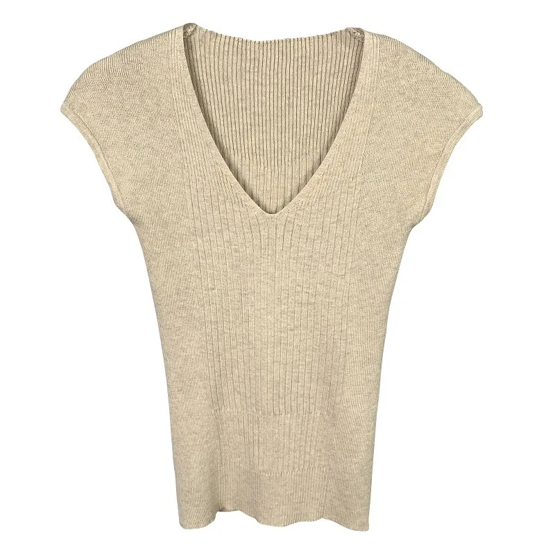 Korea Sexy Sweet Spicy Style Slimming V-neck Short Sleeve T-shirt Slim Versatile Knitted Top Women's Slim Tees Tops 58I6
