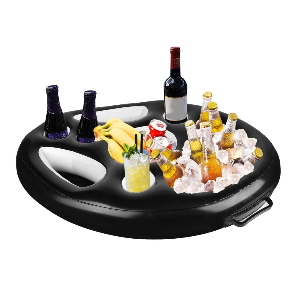 Inflatable Floating Drink Holder Float Beer Drinking Cooler Bar Tray Large Capacity Drink Float for Pools & Hot Tub