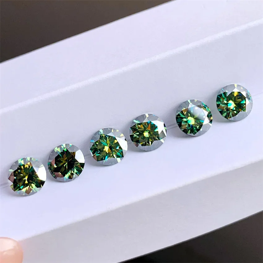 

Wholesale Premium Top Green Moissanite Stones D Color With Report for Jewelry Making Ring Earring Materials