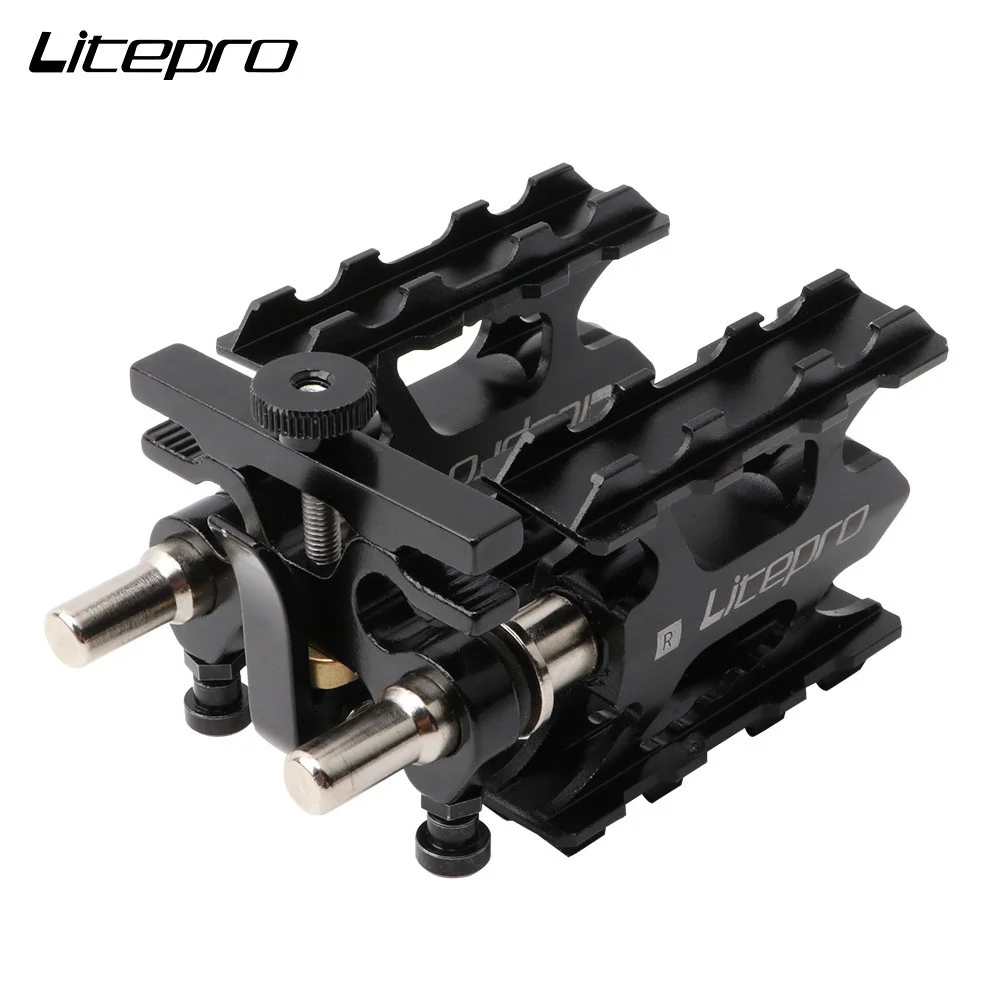 LITEPRO Folding Bicycle Pedal Portable Quick Release Device for Brompton Bicycle Aluminum Alloy QR Pedal Placement Buckle