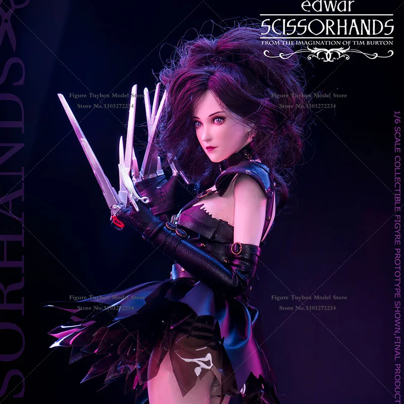 Promotion FLAGSET FS-G001 1/6 Scale Gothic Scissorhands Girls Edwar Full Set 12” Female Soldier Action Figure Model For Hobby