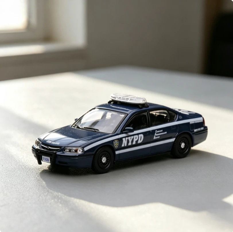 Spot 596 1:64 Chevrolet Impala NYPD New York Auxiliary Police Car Alloy diacast cast car model rebound toy