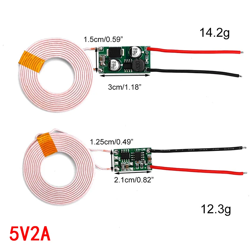 5V1A/5V2A wireless power supply module, wireless charging transmitter and receiver circuit board