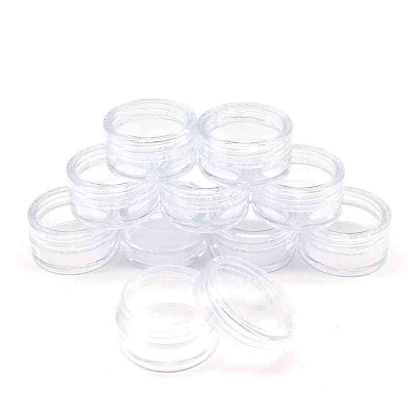 100PCS X 2g 3g 5g 10g 15g 20g Transparent Sample Jars Pot Containers for Cosmetic Makeup Face Cream Lip Balms Storage