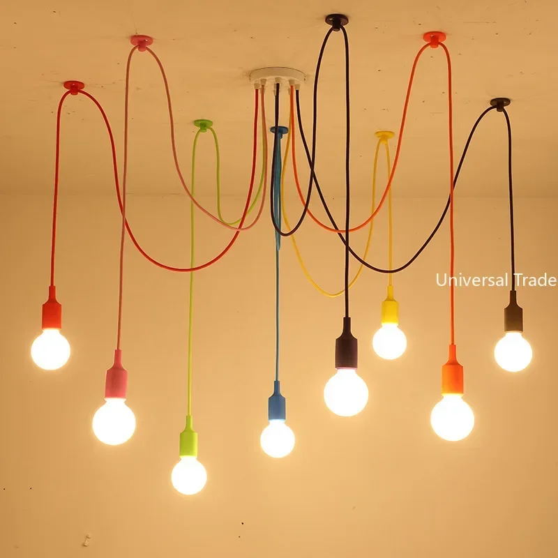 

Colorful pendant light restaurant bedroom creative personality European indoor modern simple multi-head spider pendant light