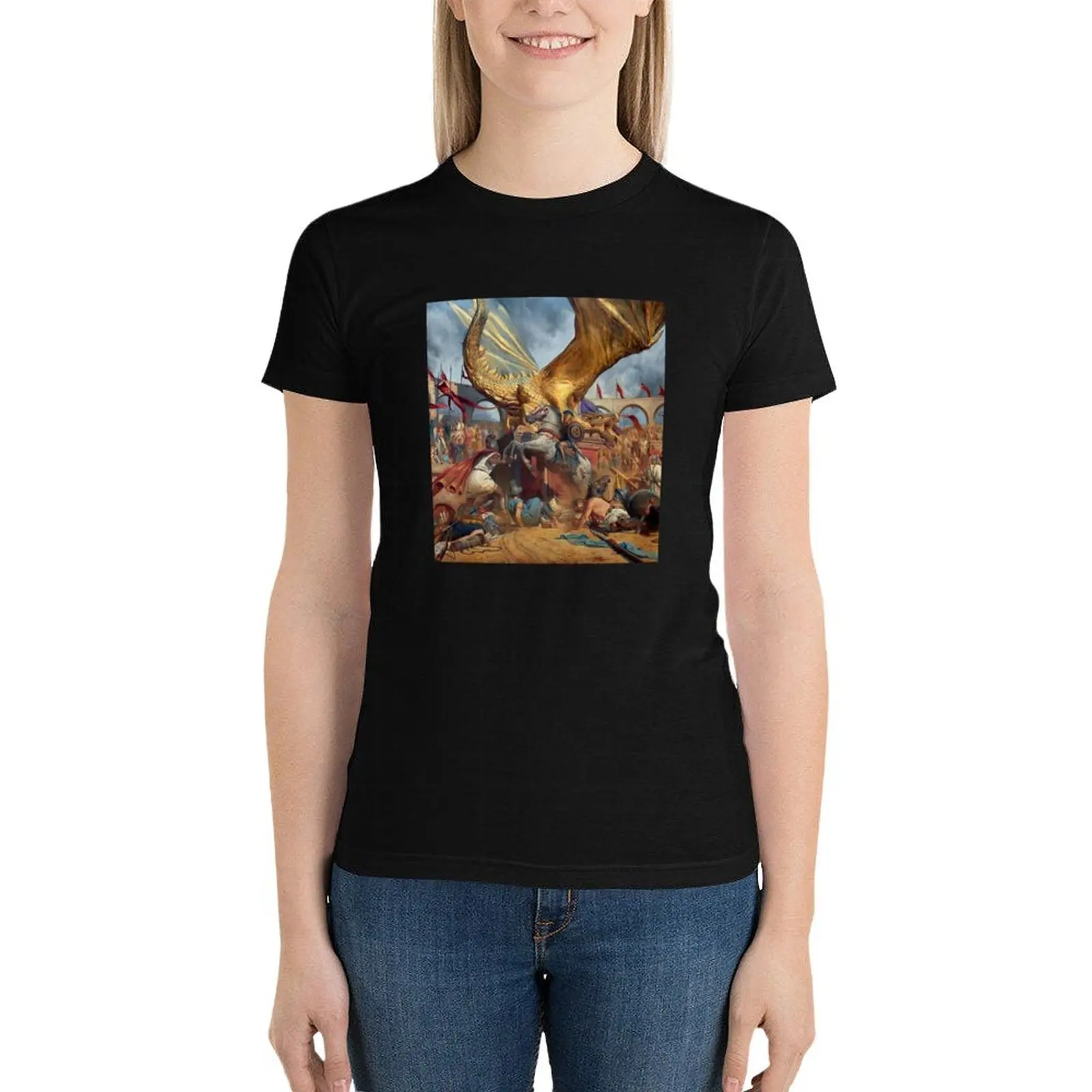 

In The Court Of The Dragon Trivium T-Shirt Blouse plus size tops rock and roll t shirts for Women