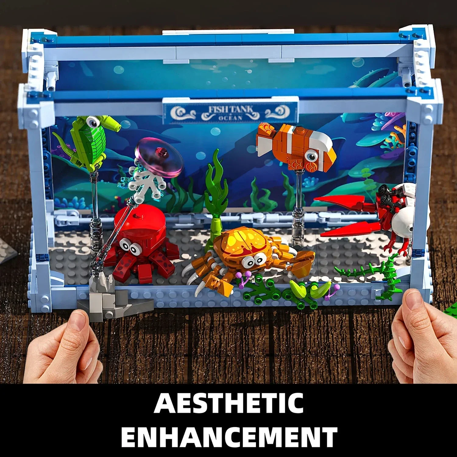 T2032 Creative Ocean Fish Tank Building Block Puzzle Toy Ornament Educational Gift for Girls' Birthday - view 4