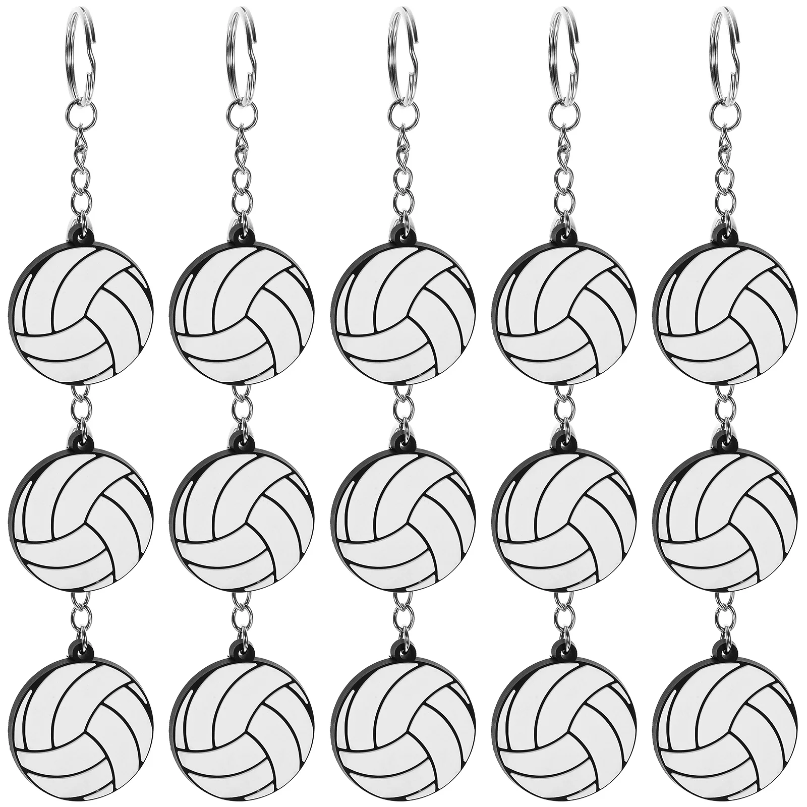 

20pcs PVC Volleyball Team Sports Bag Metal Key Ring Decorative Ball Key Holders Pendant Gifts Ball Holders Chain