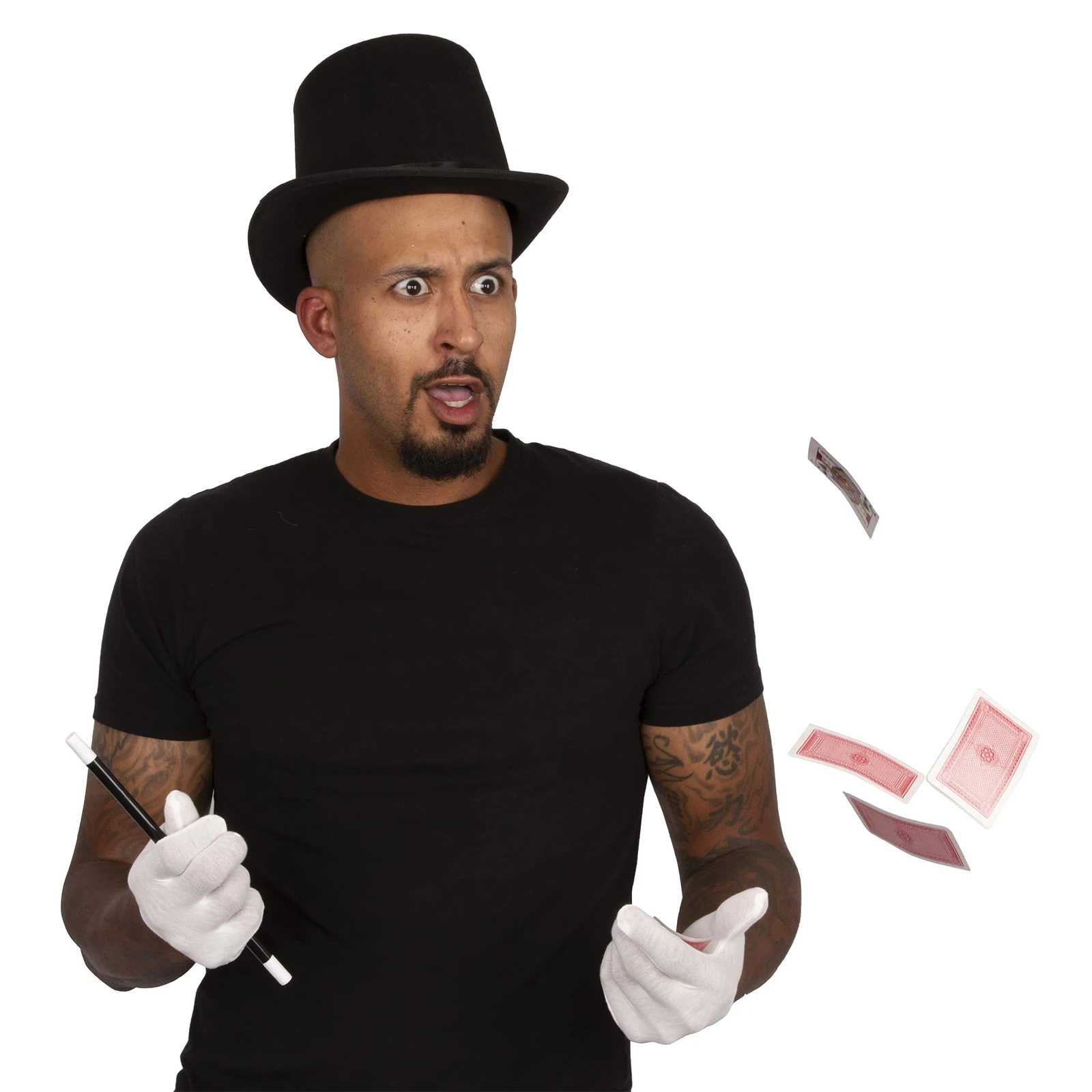Fun party hat magician costume 3pcs magician dress up costume hat gloves baton hat wand gloves magician set