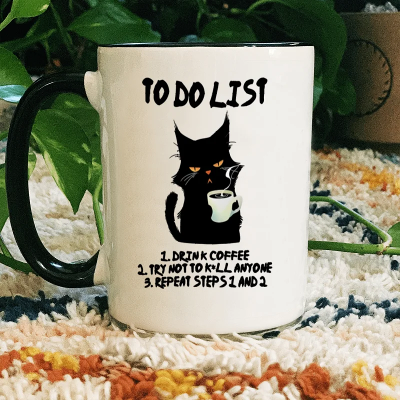 1PCS, 11oz Funny Cat Mug Humorous Ceramic Coffee/Tea Mug, Gift for Cat Lovers, Ideal for Birthdays or Special Occasions