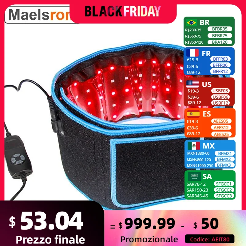 Red Light Belt LED Infrared Belt Wave Length 660nm / 850nm For Weight Loss Reduce Joint Pain Treat Inflammation