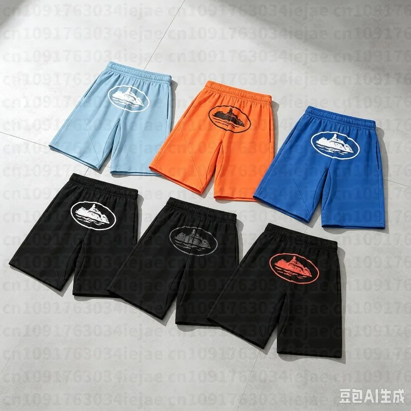 2026 Summer New Small Boat Print Breathable Loose Casual Harajuku Y2K Fashion Brand Adults/Kids Sports Shorts