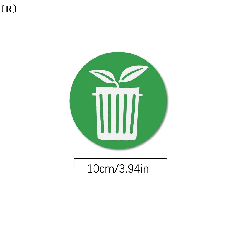 〔R〕6pcs Diameter 10CM PVC Recycle Trash Bin Sticker Vinyl Stickers Decals For Label Bins Containers Garbage Cans Home Decor view 6