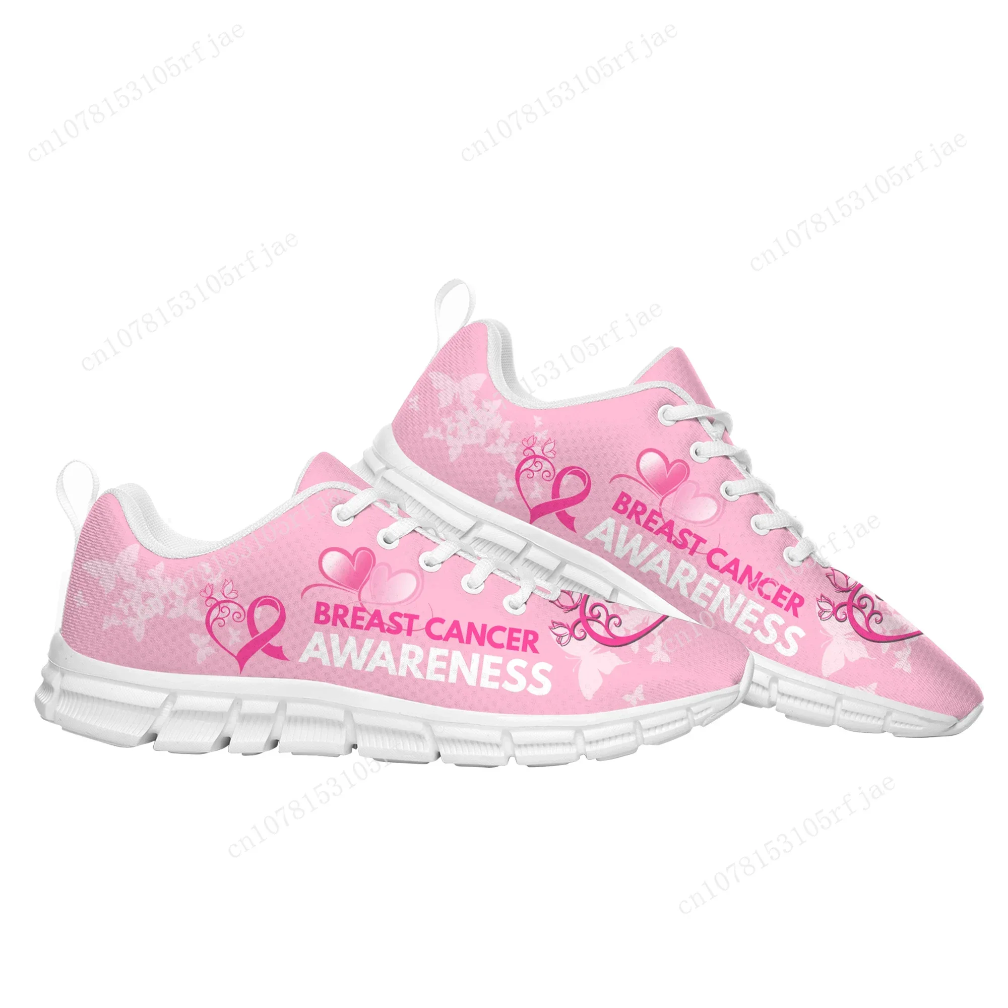 Breast Cancer Awareness Pink Ribbon Design Sports Custom Shoes Mens Womens Sneaker Tailor Made Couple Built Shoes