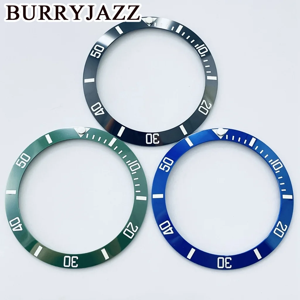 Burryjazz-38 mm発光セラミックリング、gmtダイバーズスタイルウォッチベゼルインサート、40mmウォッチケース、ダイビングアクセサリー
