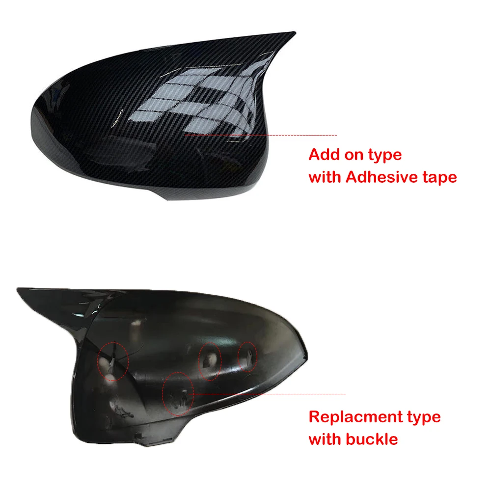 For Toyota Mark X Reiz 2010-2017 Rearview Side Mirror Cover Wing Cap Exterior Door Rear View Case Trim Carbon Fiber Look Black