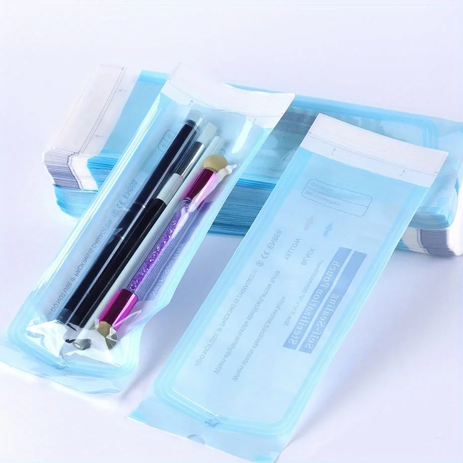 200pcs/box Nail Disposable Sterilization Bag Self-sealing Clean Storage Pack Sterilization Care Tools Salon Manicure Supplies