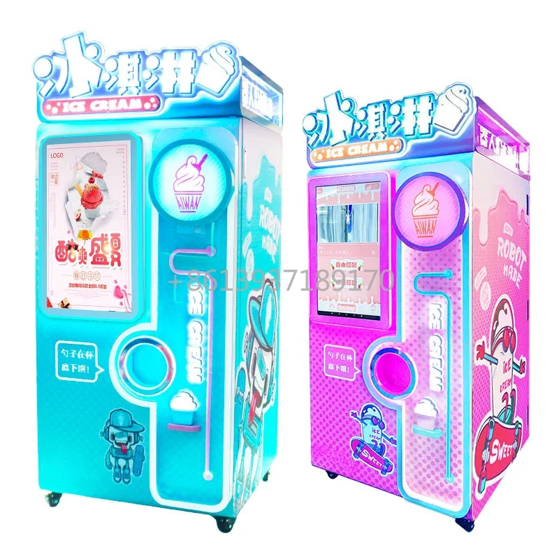 Yogurt Ice Cream Vending Machines Coin Operated Soft Ice Cream Self Serve Vending Machine Robotic Ice Cream Vending Machine