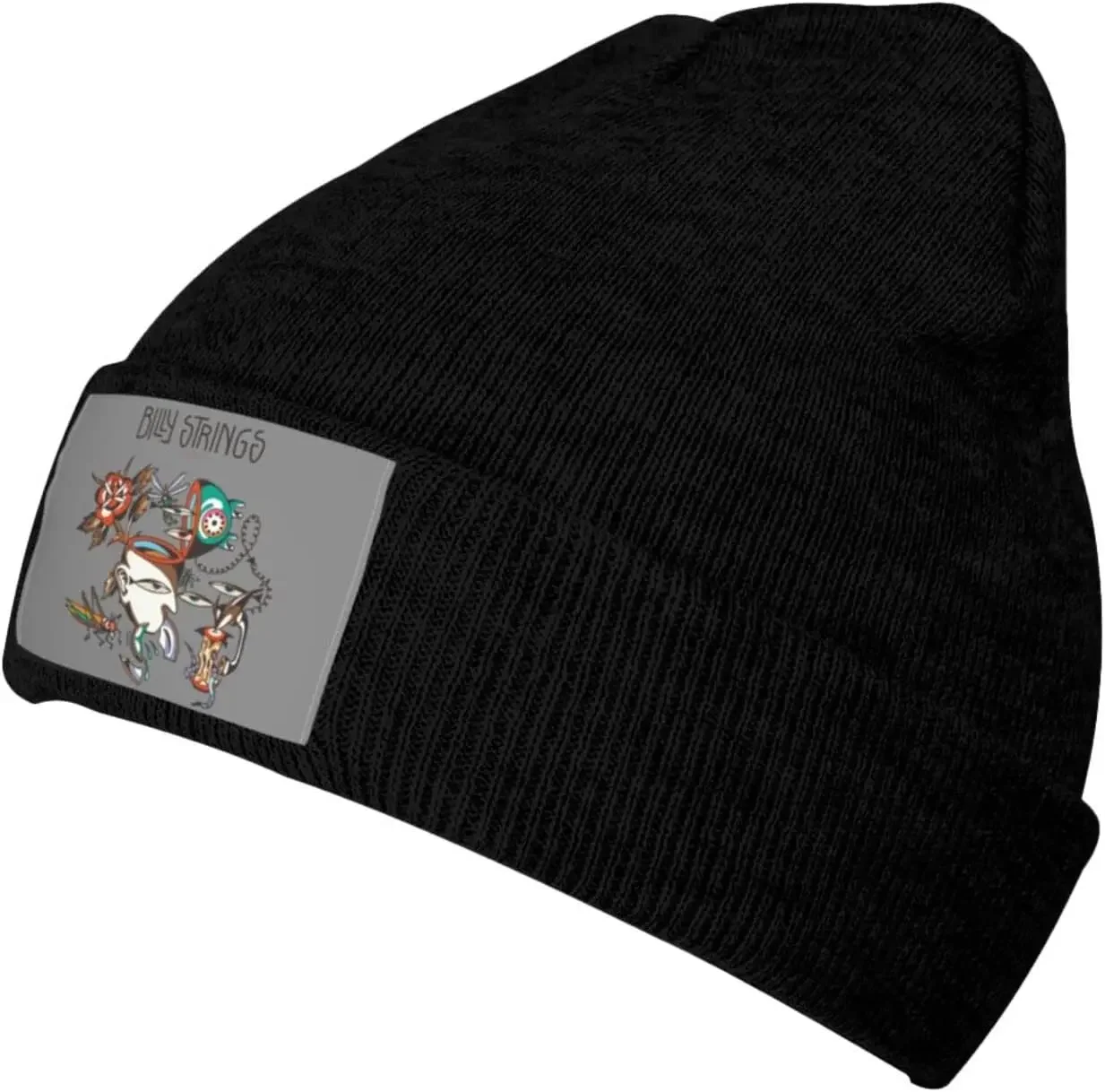 Billy Strings Winter Warm Cuffed Beanie Hat Knit Skull Cap Ski Hats for Men and Women Black