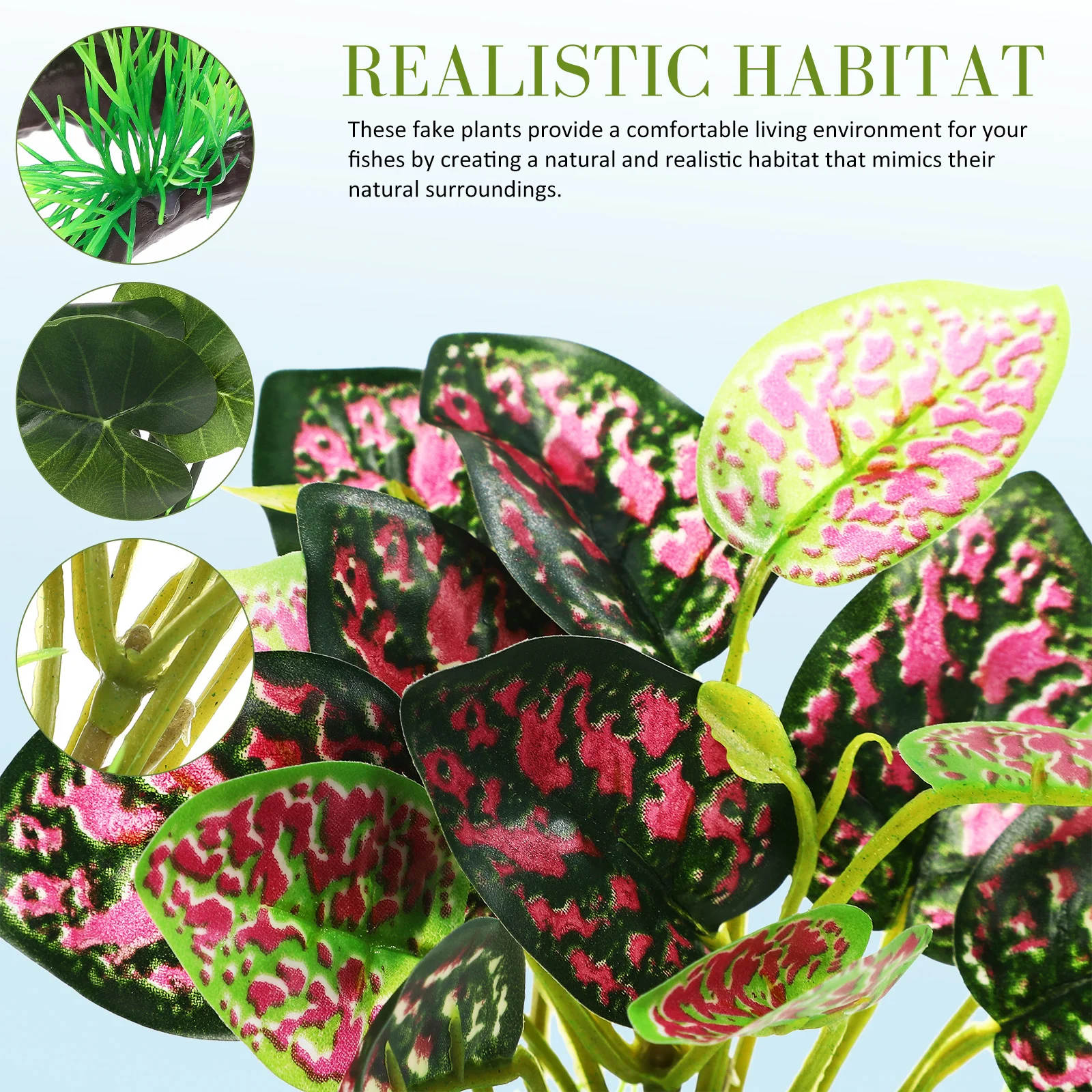 

2Pcs Aquarium Plants Artificial Water Plants Realistic Low Maintenance Various Ecosystems Aquarium Decorations